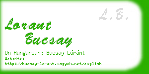 lorant bucsay business card